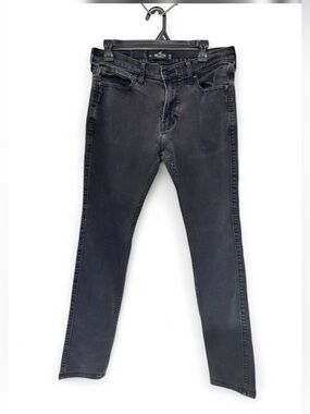 Hollister Men's Skinny Jeans in Washed Black